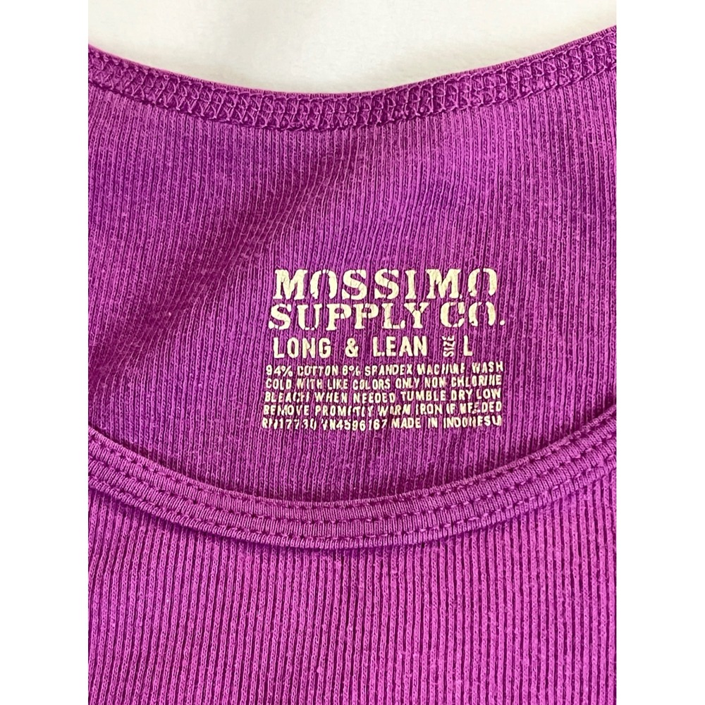 Mossimo Supply Co Long & Lean Ribbed Tank Tops 2 Pack Purple Orange Red Large - Picture 2 of 9